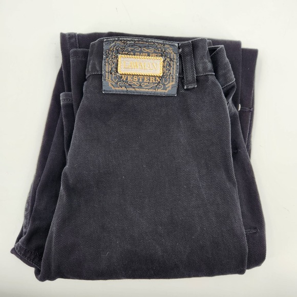 Lawman Denim - Lawman Western Jeans Vintage Womens Size 7 High Rise Black Button Detail Cut Out